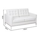 Ver imagem 4 de Sofá Fk 2 Lugares Couro Sintético Linha Premium Design Modernista Sala Escritório Recepção - Branco