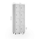 Ver imagem 3 de Armário Roupeiro Locker Guarda-Volume de Aço 8 Portas Pequenas com Fecho para Cadeado Vestiário Academia Cinza