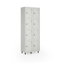 Ver imagem 2 de Armário Roupeiro Locker Guarda-Volume de Aço 8 Portas Pequenas com Fecho para Cadeado Vestiário Academia Cinza
