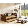 Sofá Cama Luxo em Madeira Maciça Enjoy Rustico - Imbuia - 1