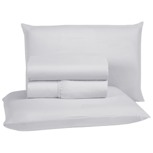 Jogo de Cama Lençol King Size 400 Fios Poliéster 4 Peças Conjunto com Elástico e Fronhas:branco
