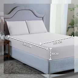 Jogo de Cama Lençol King Size 400 Fios Poliéster 4 Peças Conjunto com Elástico e Fronhas:branco - 4
