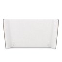 Ver mais imagens de Cabeceira Design para Cama de Casal Torres Pés em Madeira Pu/bouclê Marrom/off White G91 - Gran Belo