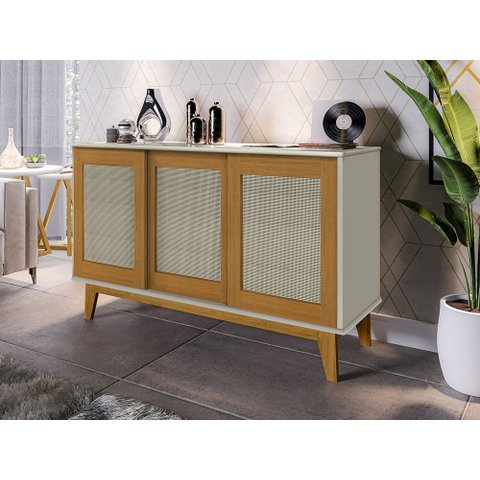 Buffet Detroit 3 Portas Off/White / Madeira - Tebarrot