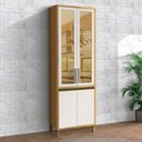 Ver imagem 2 de Paneleiro Tempranillo 4 Portas com Vidro Reflecta 100% Mdf Amêndoa/off White - Rio Doce