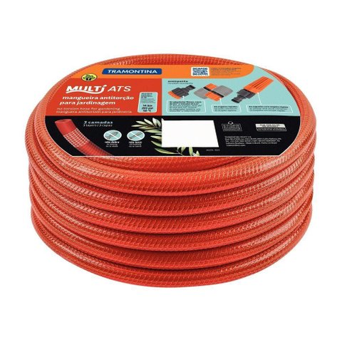 Mangueira Antitorção Multi Ats 1-2 para Jardim em Pvc 3 Camadas 20 M com Engates Rápidos