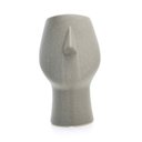 Ver imagem 3 de Vaso Decorativo Rosto Cinza Escuro em Cerâmica 25,5x26cm - D’Rossi
