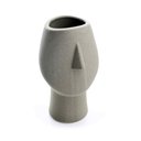Ver imagem 1 de Vaso Decorativo Rosto Cinza Escuro em Cerâmica 25,5x26cm - D’Rossi