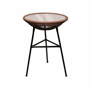 Mesinha de Canto Acapulco para Todos Os Ambientes Marrom (acompanha Vidro)