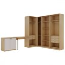 Ver imagem 2 de Quarto Completo Infinity 2 Portas 6 Gavetas Savana/branco - Genialflex