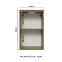 Ver imagem 4 de Armário de Cozinha Aéreo 40 cm 1 Porta Rustic/Preto Glamy Madesa