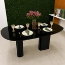 Ver imagem 4 de Mesa de Jantar Orgânica Cora 135x90cm Base Duplo Preto Laca Personal Art Design