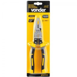 Alicate Universal 8.1/2" Cromo Vanádio Multifunção para Eletricista com Isolação até 1.000v Vonder - 2