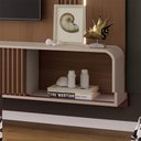 Ver imagem 5 de Home Suspenso Empire Mdf/mdp Led Tv até 85 Polegadas em Castanho/off White G26 - Hb Móveis