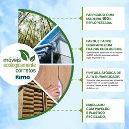 Armário Multiuso Organizador 02 Portas 100% em Mdf Móveis Rimo - Branco - 6