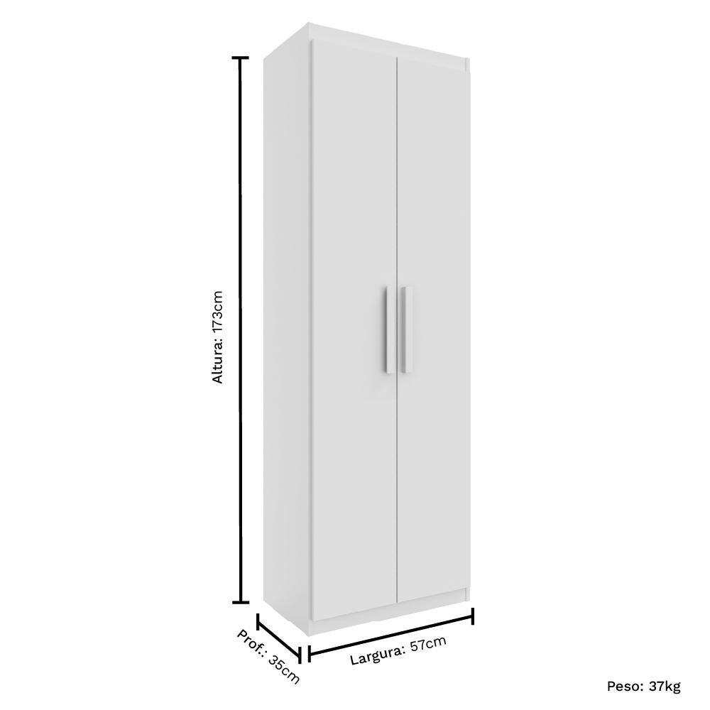 Armário Multiuso Organizador 02 Portas 100% em Mdf Móveis Rimo - Branco - 3