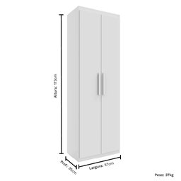 Armário Multiuso Organizador 02 Portas 100% em Mdf Móveis Rimo - Branco - 3