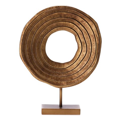 Decoração Escultura Abstrata Poliresina Dourado Mart 19827