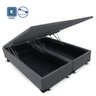 Base Box Baú King Size com Pistão a gás cinza suede Bipartido - 193x203:CINZA - 1