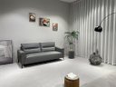 Ver imagem 2 de Sc-2312 Sofá 2m com 2 Poltronas Cinza Material Ecológico Sala Escritório Conforto Luxo Tv Premium