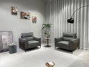 Ver imagem 4 de Sc-2312 Sofá 2m com 2 Poltronas Cinza Material Ecológico Sala Escritório Conforto Luxo Tv Premium