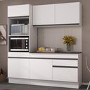 Ver imagem 2 de Armário de Cozinha Compacta 3 Peças com Rodapé Mp2177 Made Multimóveis Branco/preto