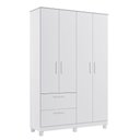 Ver imagem 1 de Roupeiro Jujuba 4 Portas de Bater 2 Gavetas MDF Branco Loja Doce Lar 129.6cm