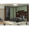 Guarda Roupa Canto Com Vidro Reflecta Dourado Com Verde - 2
