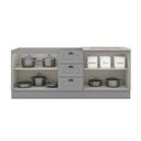 Ver imagem 5 de Kit Cozinha Modulada 3 Peças Americana 2balcões + 1 Complemento sem Pia Cz138 Cinza
