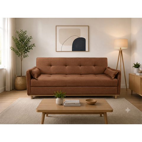 Sofa Iris 2.10 Bau e Cama Nobly Veludo Marrom