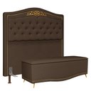 Ver imagem 1 de Cabeceira Cama Box Casal King 195cm Com Calçadeira Baú Imperial J02 Suede Chocolate - Mpozenato