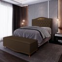 Ver imagem 2 de Cabeceira Cama Box Casal King 195cm Com Calçadeira Baú Imperial J02 Suede Chocolate - Mpozenato