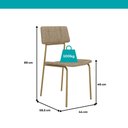 Ver mais imagens de Conjunto de Sala de Jantar 4 Cadeiras Minna Carraro Noce Dourado