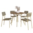 Ver imagem 2 de Conjunto de Sala de Jantar 4 Cadeiras Minna Carraro Noce Dourado