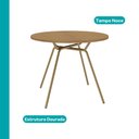 Ver imagem 3 de Conjunto de Sala de Jantar 4 Cadeiras Minna Carraro Noce Dourado