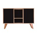 Ver imagem 1 de Aparador Buffet Murano Moderno 2 Portas MDP 115cm Carvalho e Preto Mercado Das Prateleiras