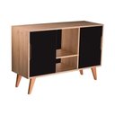Ver imagem 2 de Aparador Buffet Murano Moderno 2 Portas MDP 115cm Carvalho e Preto Mercado Das Prateleiras