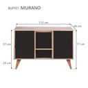 Ver imagem 3 de Aparador Buffet Murano Moderno 2 Portas MDP 115cm Carvalho e Preto Mercado Das Prateleiras
