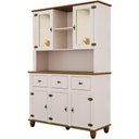 Ver imagem 2 de Armário de Cozinha Provençal 5 Portas 3 Gavetas 130cm Alegra S05 Off White Nogueira - Lyam Decor