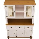 Ver mais imagens de Armário de Cozinha Provençal 5 Portas 3 Gavetas 130cm Alegra S05 Off White Nogueira - Lyam Decor