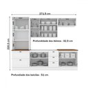 Ver imagem 5 de Cozinha Completa Americana 10 Portas 5 Gavetas 100% Mdf Branco Hp/nature - Henn