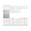 Ver imagem 3 de Cozinha Completa Americana 10 Portas 5 Gavetas 100% Mdf Branco Hp/nature - Henn