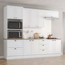 Ver imagem 1 de Cozinha Completa Americana 10 Portas 5 Gavetas 100% Mdf Branco Hp/nature - Henn