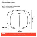 Ver imagem 4 de Puff Decorativo Estilo Abóbora Orgânico Shell Veludo Bege - Desk Design