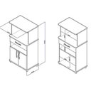 Ver imagem 2 de Multiuso de Cozinha Balcão ASM151 c/ 2 Portas e 1 Gaveta Branco - Movelbento