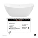Ver imagem 3 de Banheira Freestanding Imersão Acrílico 170 Cm Rutilo Pingoo.casa - Branco