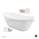 Ver imagem 4 de Banheira Freestanding Imersão Acrílico 170 Cm Rutilo Pingoo.casa - Branco