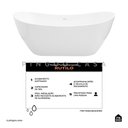 Ver imagem 3 de Banheira Freestanding Imersão Acrílico 170 Cm Rutilo Pingoo.casa - Branco