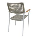 Ver imagem 4 de Kit 4 Cadeiras Empilhável Saint Tropez Fratini Alumínio Cinza Assento Encosto Corda Braço Madeira