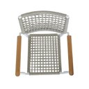 Ver imagem 5 de Kit 4 Cadeiras Empilhável Saint Tropez Fratini Alumínio Cinza Assento Encosto Corda Braço Madeira